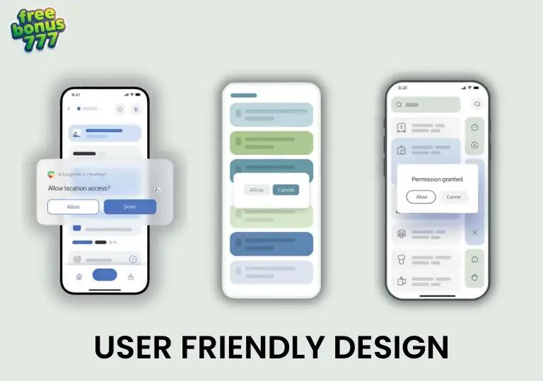 User-friendly mobile interface screens showing clear permission prompts for 777 systems.