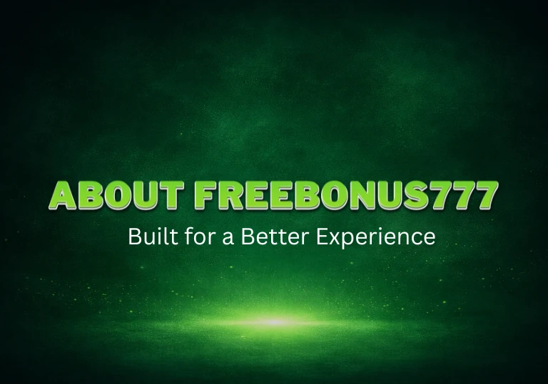 About FreeBonus777 banner with green background