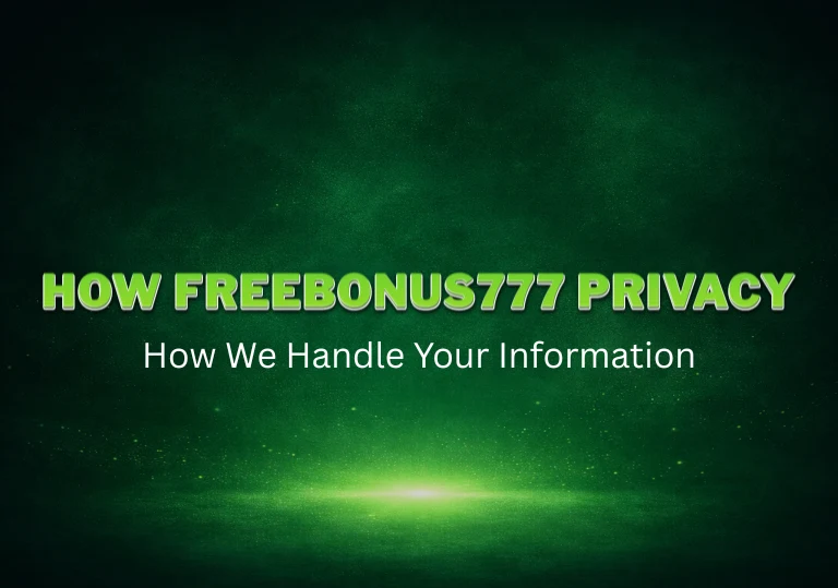 FreeBonus777 privacy policy banner with green background