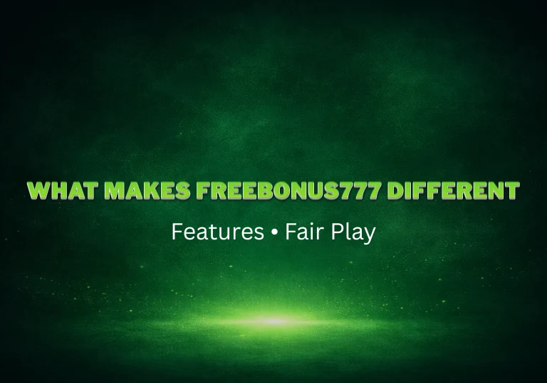 What makes FreeBonus777 different banner highlighting 777 spins with green background