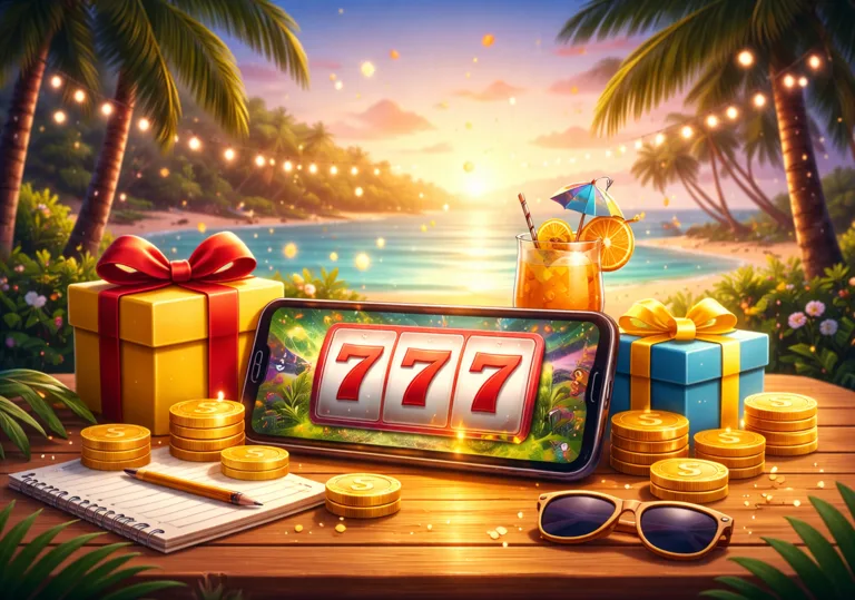 Simple illustration representing a 777 free bonus game concept in a calm digital setting
